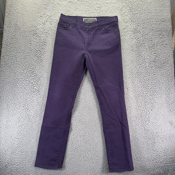 Vintage Levis 510 Jeans Mens 36x30 Purple Super Skinny Cotton Stretch Denim - Picture 1 of 10